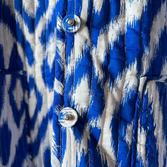 NWT Anthropologie Nora cobalt and white quilted ikat jacket size S - Picture 7 of 10